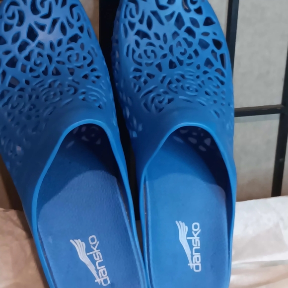 Dansko Blue Women's Mules with Cutout Design - Picture 6 of 9